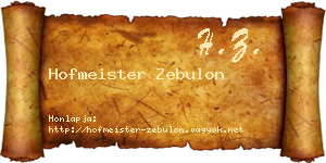 Hofmeister Zebulon névjegykártya
